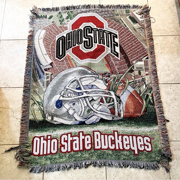 Northwest Company Ohio State Buckeyes OSU Woven Throw Blanket 64" x 48" AS IS - Picture 1 of 6